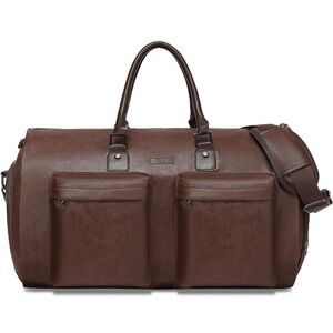 Modoker Brown Leather Duffel Bag